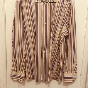 Men's Striped Button-Up Shirt